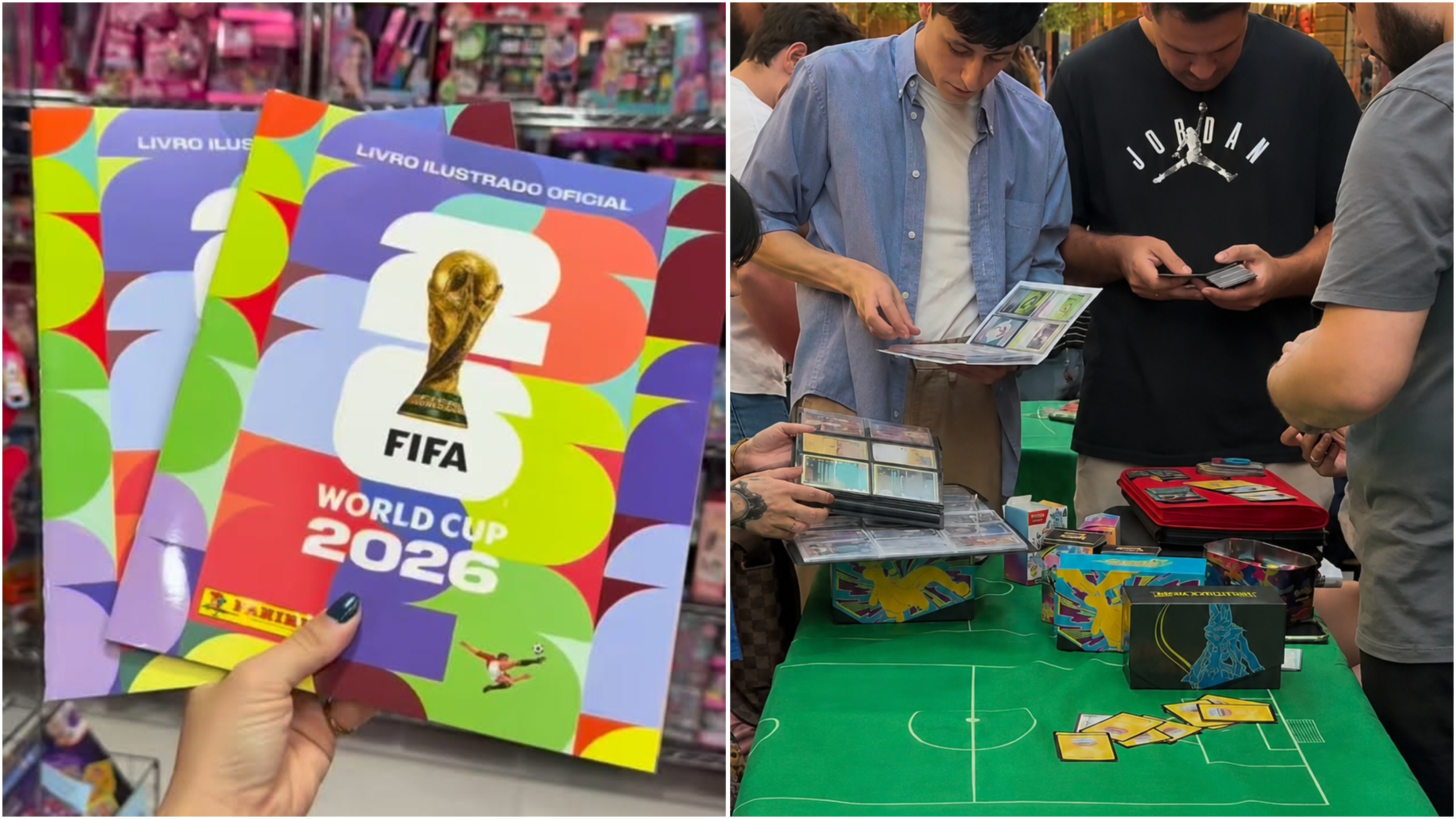 Troca de figurinhas da Copa e de Pokemon